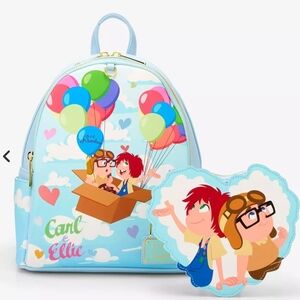 Dianey Loungefly Carl & Ellie Balloon Adventure Mini Backpack - Light Blue